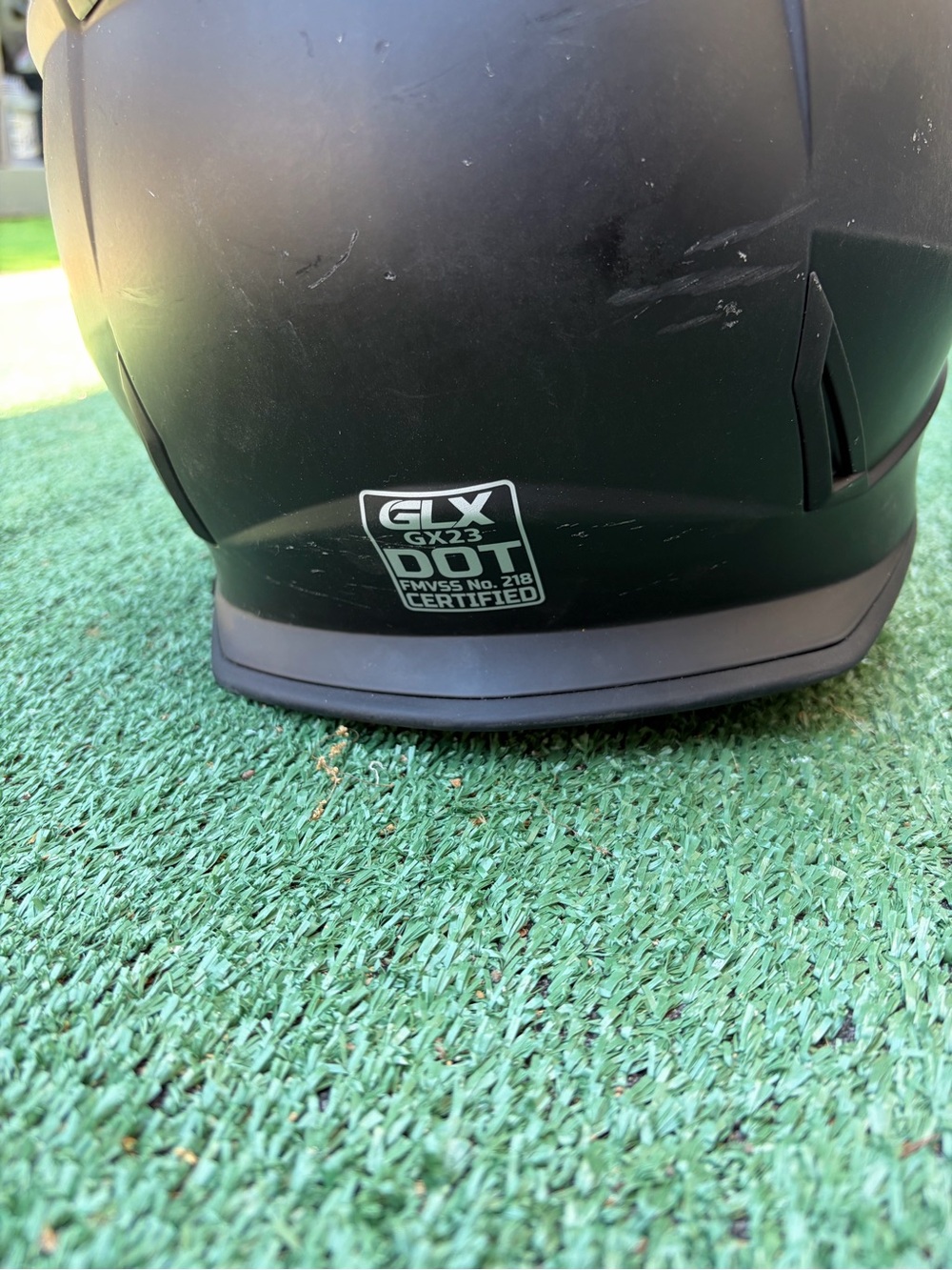 GLX GX23 Matte Black Motorcycle Helmet - DOT Certified